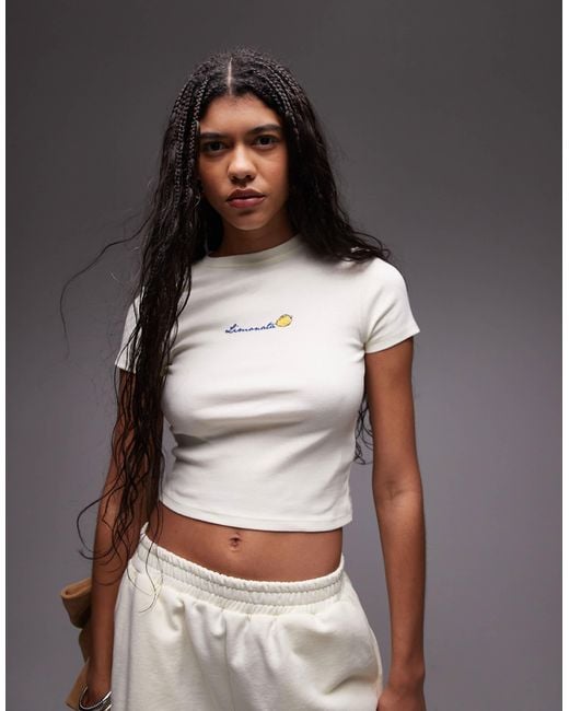 TOPSHOP Gray – knapp geschnittenes t-shirt