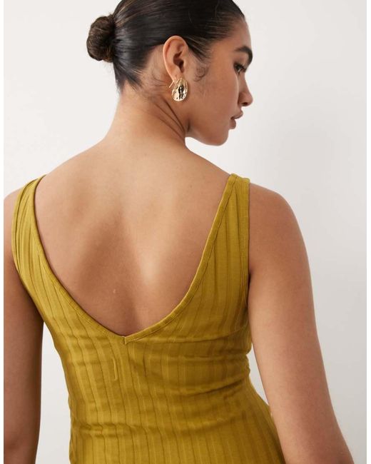 ASOS Metallic Asos Design Maternity Wide Rib Sleeveless V Neck Midi Dress