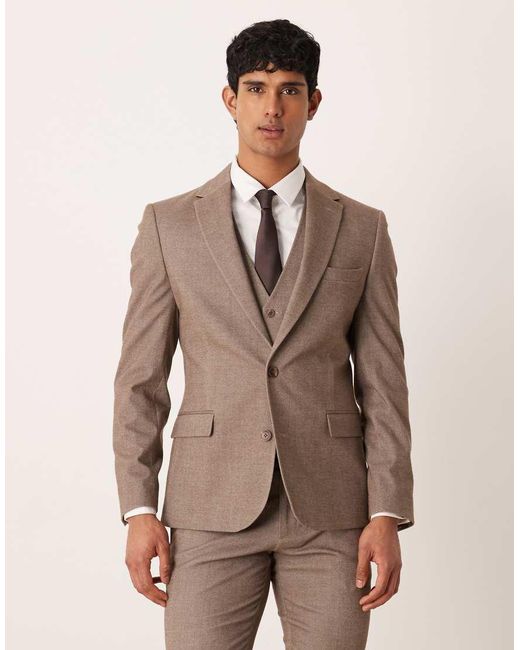 ASOS Brown Skinny Suit Jacket for men