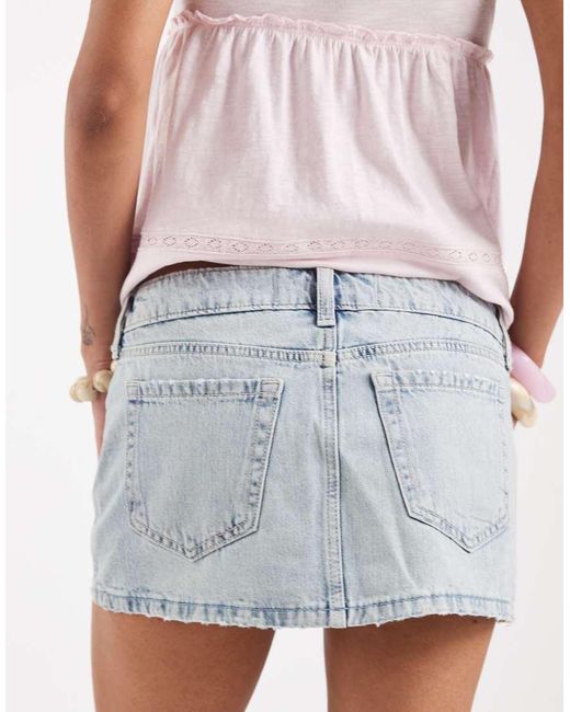 Hollister Gray Low Rise Mini Denim Skort