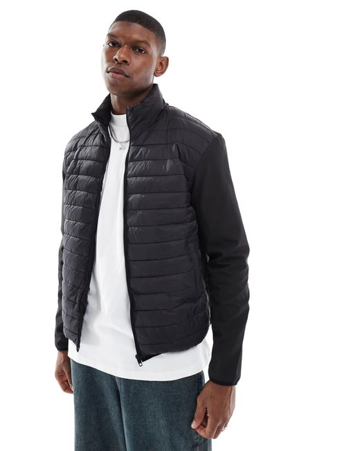 French Connection Blue French Connection Light Weight Puffer Jacket With Plain Sleeves