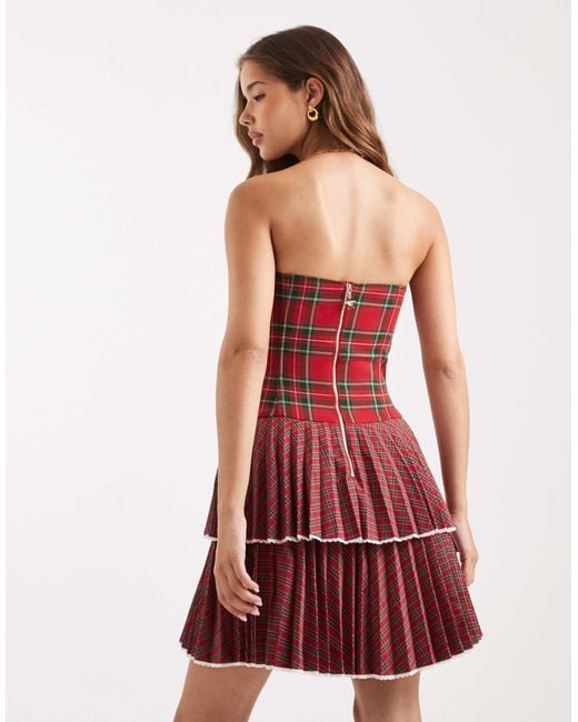 Tommy Hilfiger Red Tommy Girl Tartan Bustier Dress
