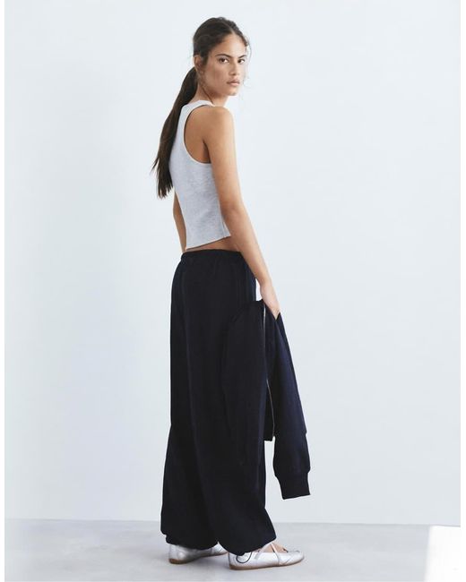 Pull&Bear Blue Wide-Leg Tracksuit Bottoms