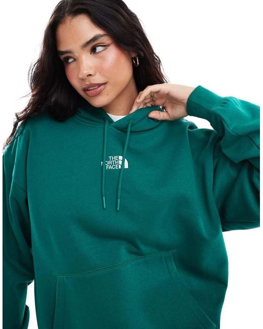 The North Face Green Essential Oversized Logo Hoodie