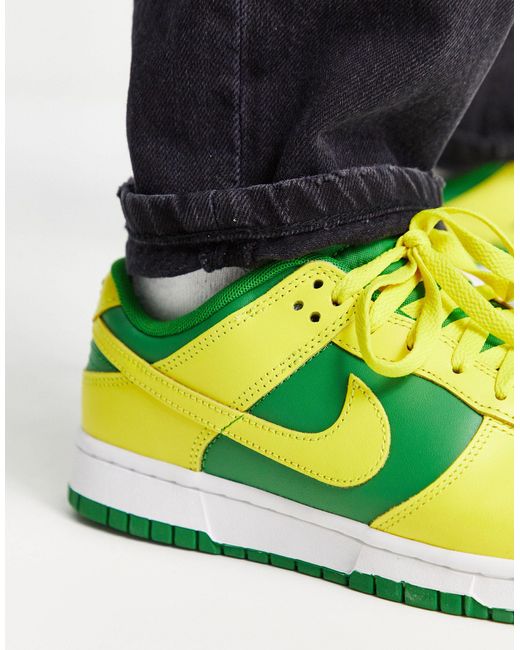 Dunk low - sneakers rétro verdi e gialle da Uomo di Nike in Giallo | Lyst