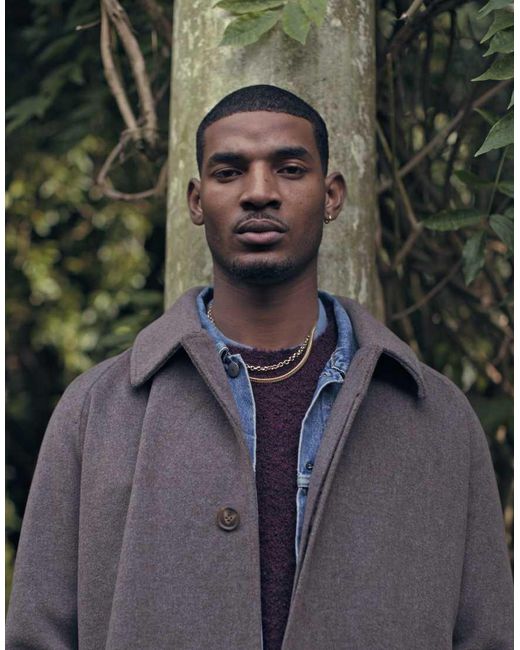 Chaquetón Tres Cuartos Marrón Extragrande Con Cinturón De -Beis Neutro Topman de hombre de color Green