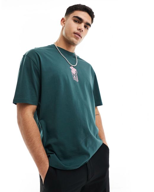 ASOS Asos dark future – oversize-t-shirt in Green für Herren