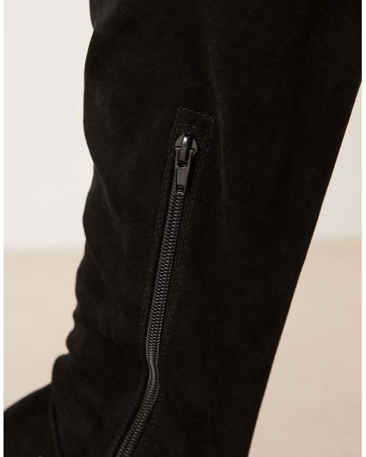 ASOS Black Curve Kacey Smart Flat Over The Knee Boots