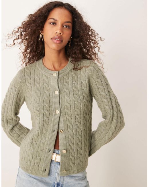 Abercrombie & Fitch Brown Button Up Knit Cardigan