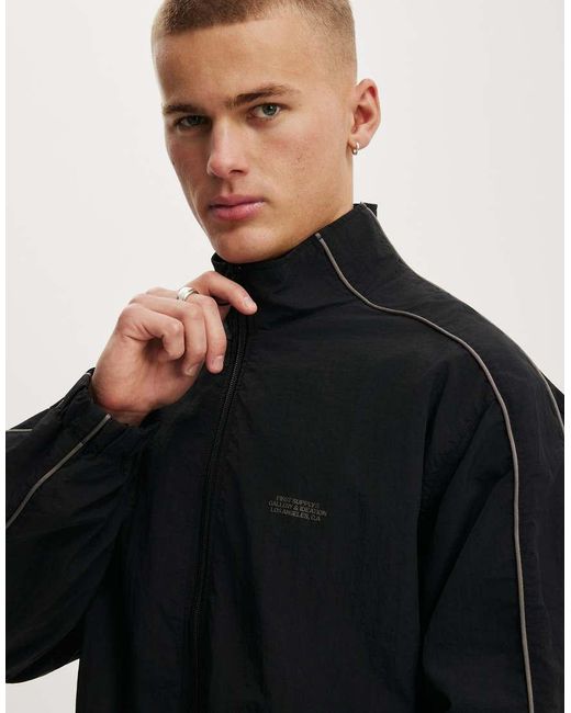 Cotton On Black Panelled Spray Jacket for men