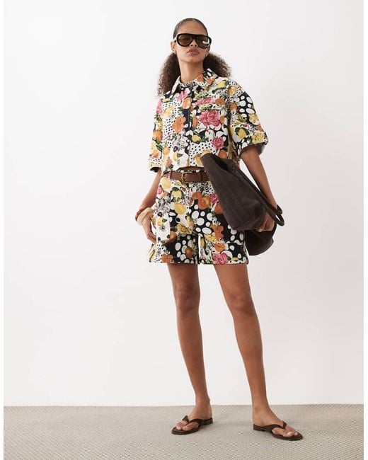 ASOS Multicolor Denim Boxy Shirt Co-ord