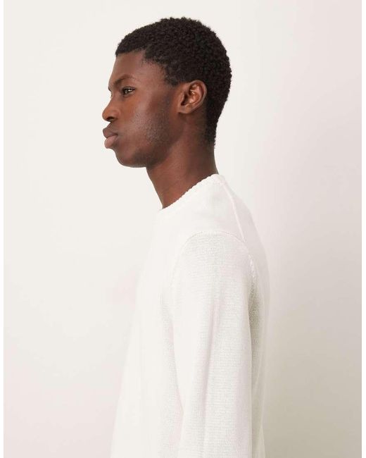 Mango Natural Round Neck Knitted Jumper for men