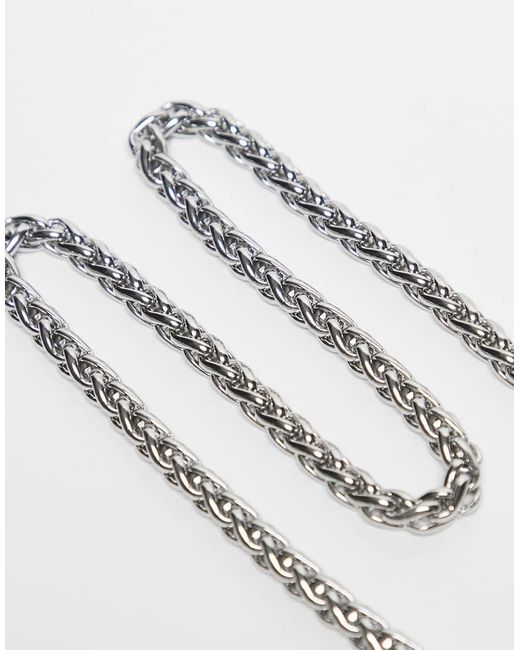 Reclaimed Vintage White Unisex Waterproof Stainless Steel Everyday Chain Necklace