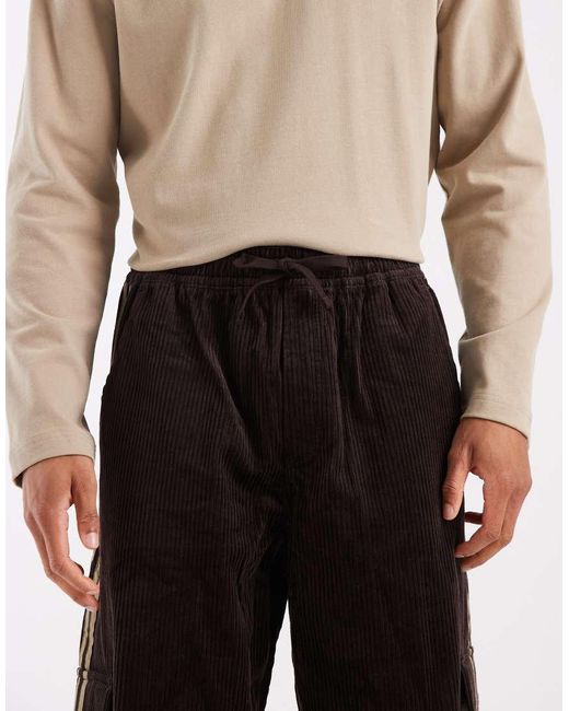 Adidas Originals Black Adicolor Cord Cargo Pants for men