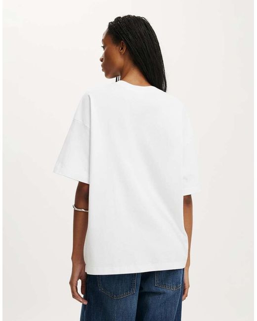 Cotton On White Boxy Short Sleeve Tee