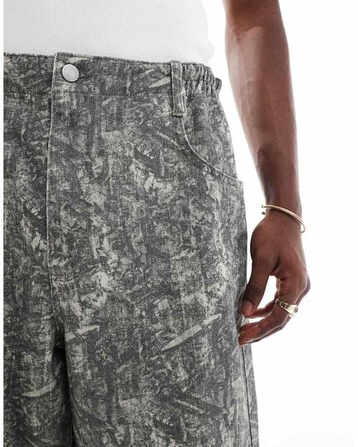 ASOS Oversized Parachute Broek Met Camouflageprint, Deel Van Co-Ord Set in het Multicolor voor heren