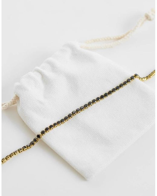 ASOS White Waterproof Stainless Steel Cubic Zirconia Stone Cup Chain Bracelet for men
