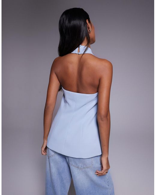 River Island Blue – neckholder-weste