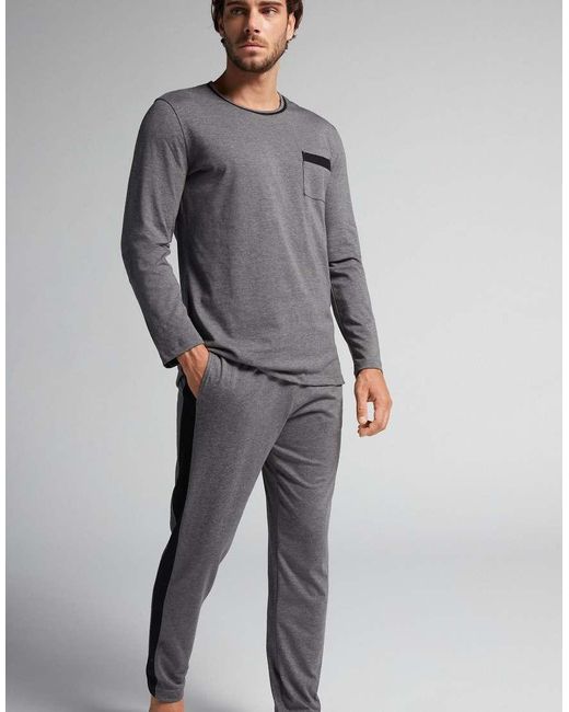 Intimissimi Gray Long Superior Cotton Pyjamas for men