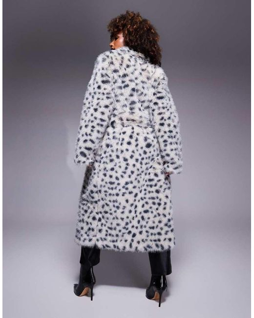 Bardot Blue Premium Faux Fur Wrap Over Coat