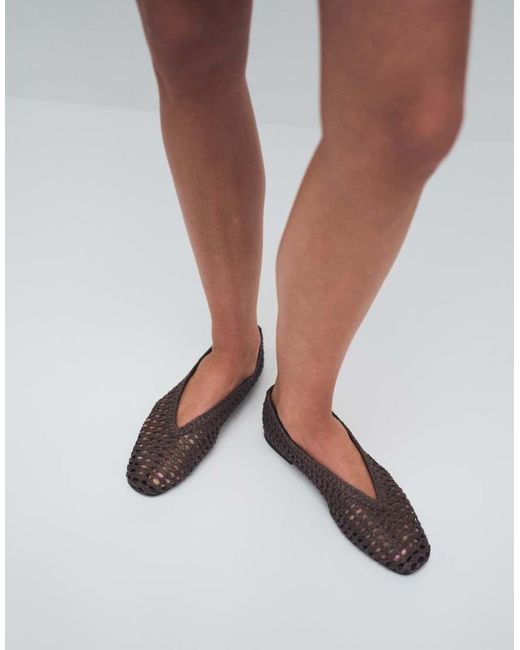 ASOS White Lioness Weave Ballet Flats