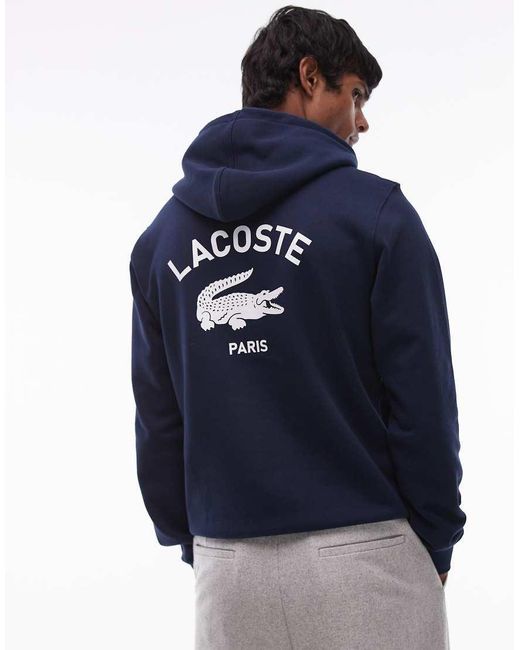 Sudadera Con Capucha Y Logo Delantero De Lacoste de color Blue