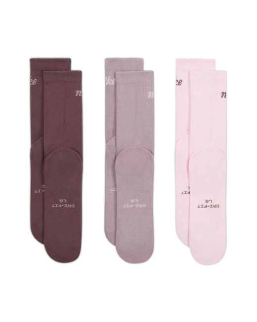 Nike Purple Everyday 3 Pack Crew Socks