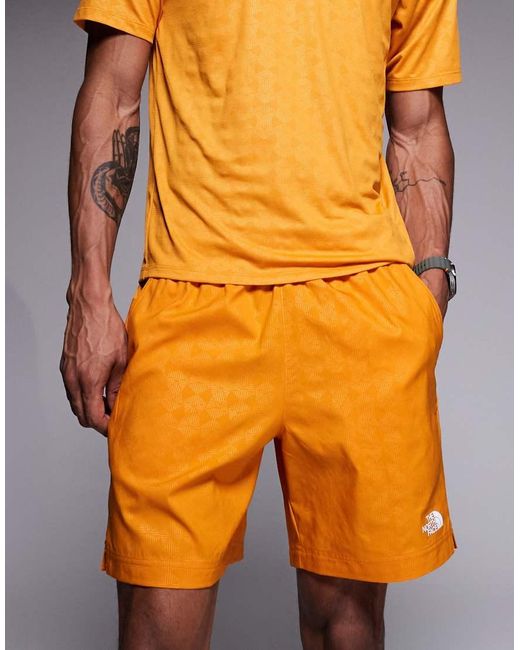The North Face Orange Pentadome Embossed 24/7 Logo Short for men
