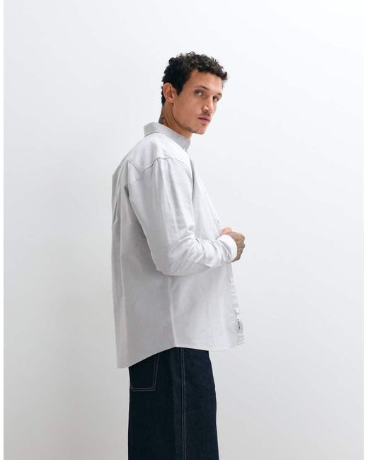 Carhartt White Long Sleeve Logo Oxford Shirt for men