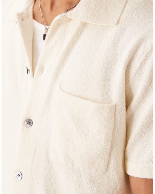 ARKET Gray Boucle Textured Knitted Short Sleeve Shirt for men