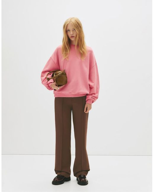 Pull&Bear Pink Formal Pants With Seam Detail