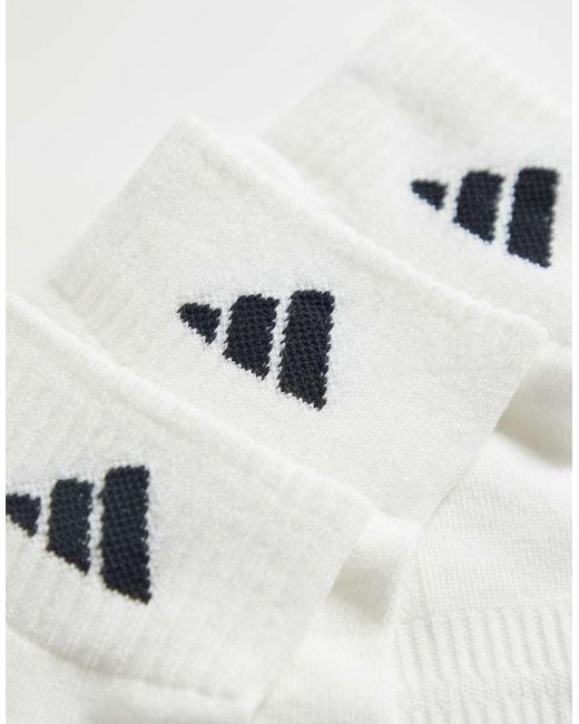 Adidas Originals White Adidas Sportswear 3 Pack Ankle Socks for men