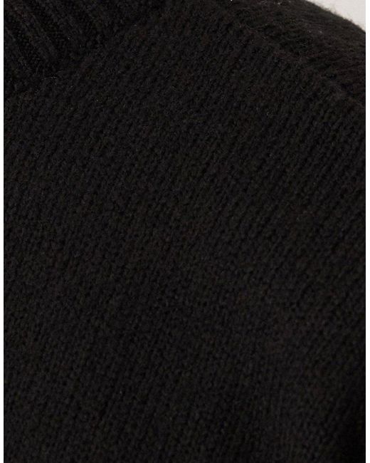ASOS Black Super Oversized Boxy Fit Knitted Crew Neck Jumper for men