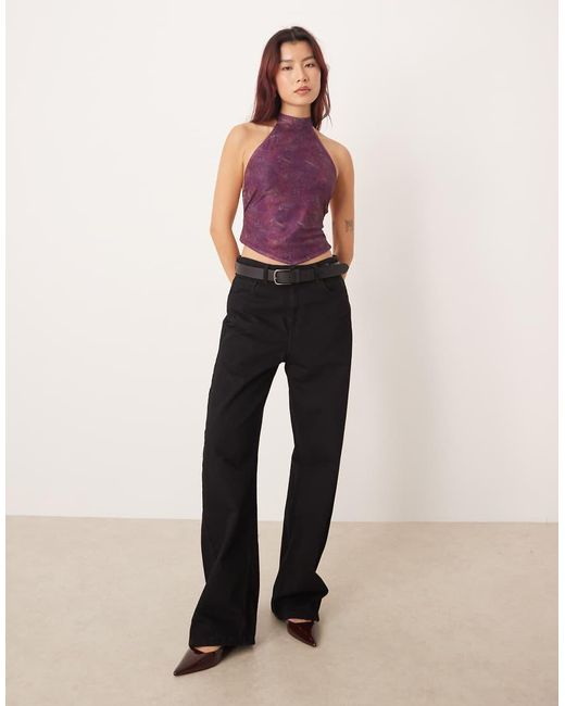 Motel Purple Ares High Neck Regal Paisley Top