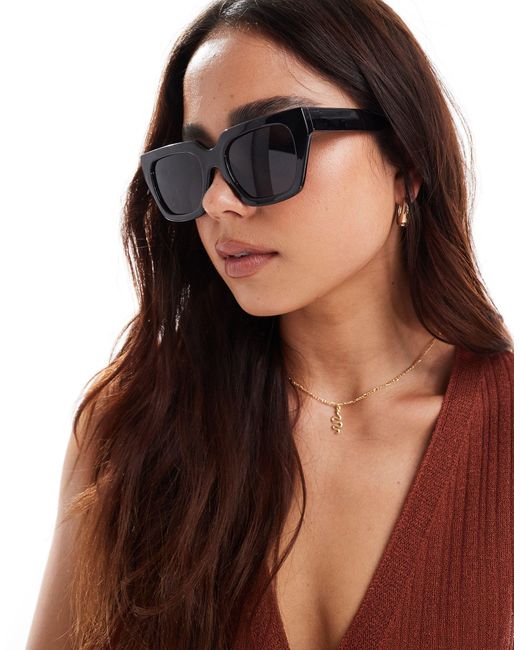 Mango Brown Square Sunglasses