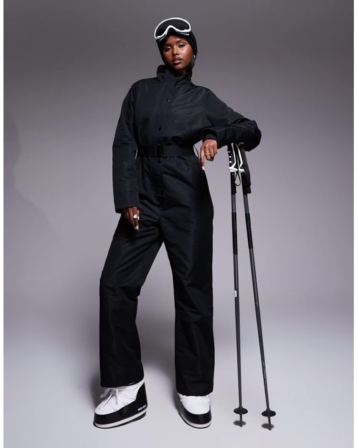 Threadbare Blue Ski Button-front Ski Suit