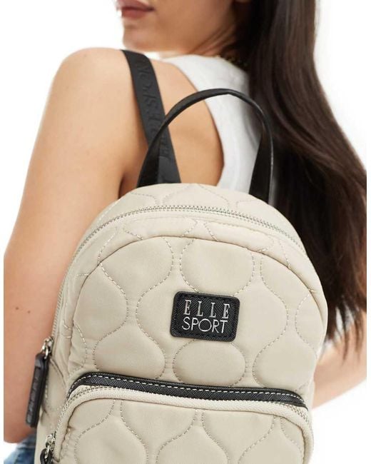 ELLE Sport Onion Quilted Backpack in Natural Lyst UK