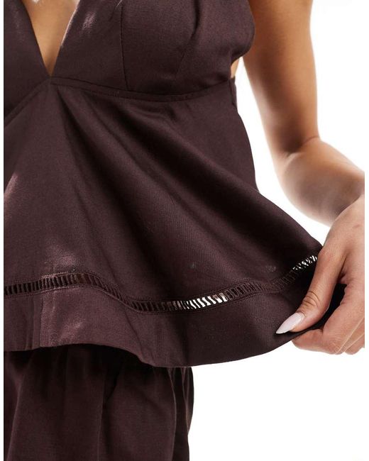 ASOS Brown Peplum Cami Co-ord