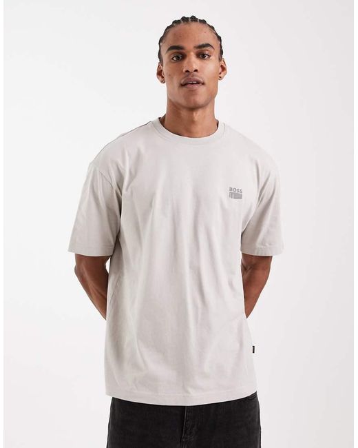 Boss White Hugo Boss Relaxed Fit Graphic T-shirt for men