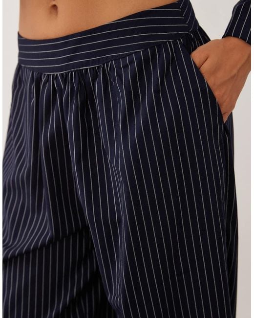 Ghospell Blue Sienna Ankle Tie Detail Balloon Pants