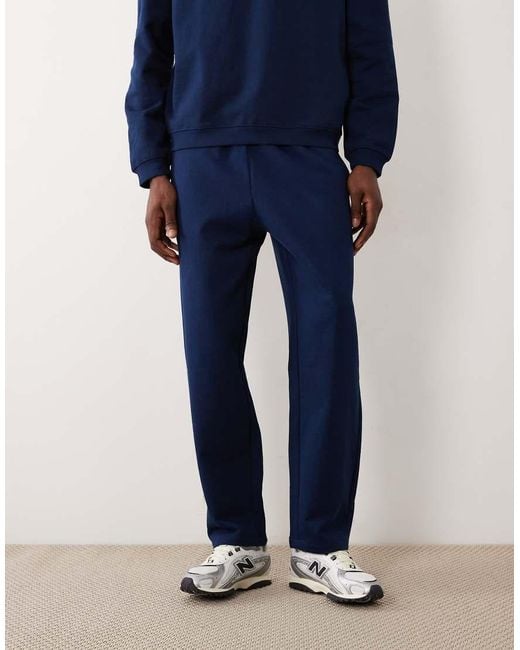 ASOS Blue Circular Design Collection Heavyweight Straight Leg Trackies for men