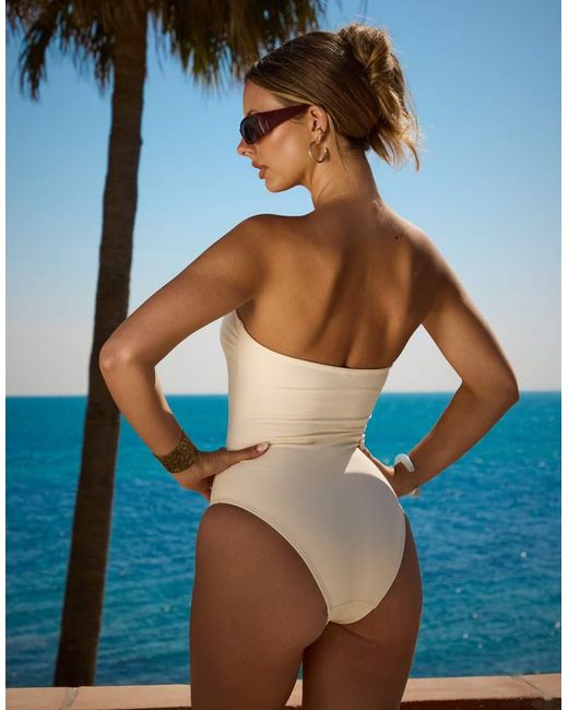 South Beach Blue X Sasha Corte-t Cutout Swimsuit With Stone Detail