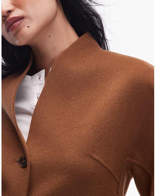 & Other Stories White Wool Mock Neck Jacket