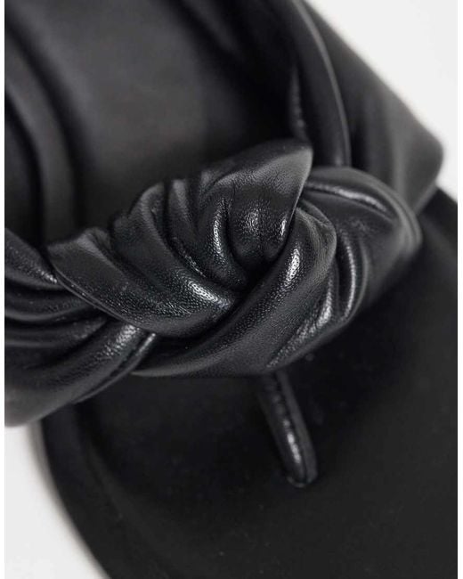 ASOS Natural Heartbreak Premium Knotted Heeled Toe Thongs