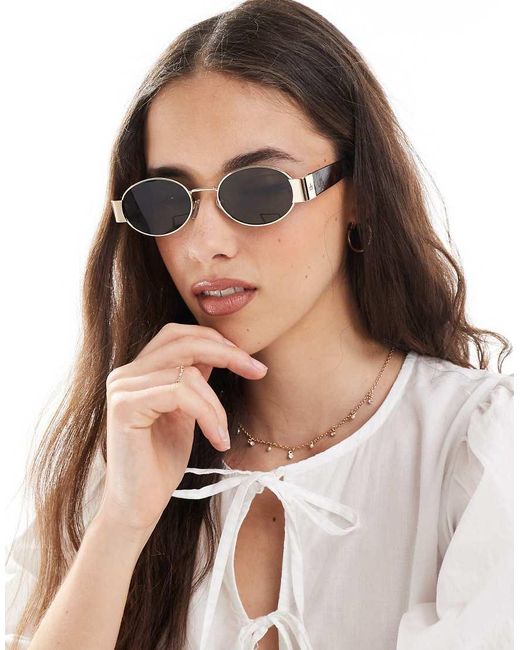 Aire Multicolor Mars Ii Slim Oval Metal Frame Sunglasses With Tort