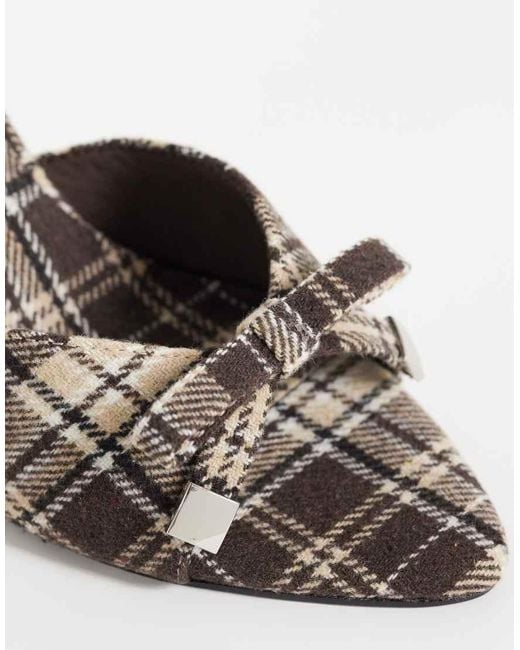 ASOS Natural Nelly Bow Detail High Heeled Mules
