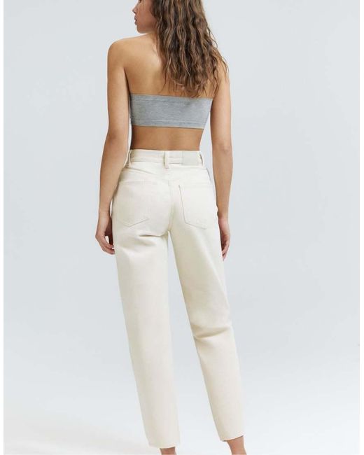 Pull&Bear White High-waist Mom Fit Jeans