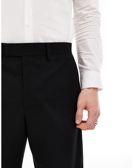 ASOS Black Wide Suit Trouser for men