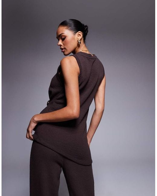 River Island Overslagtop Met Textuur En Goudkleurige Schelp-Hardware in het Blue