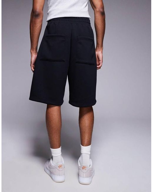 Bershka Oversized Jersey Short in het Blue voor heren